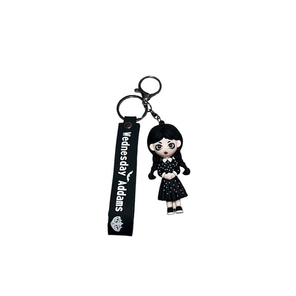 The Addams Family Wednesday Horror PVC Wristlet Keychain - Picture 1 of 2